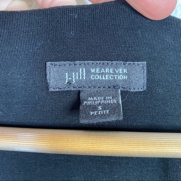 J. Jill Wearever Collection Black Floral Faux Wrap Dress - Picture 5 of 7